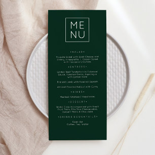 Modern Elegant Dark Green Menu Card