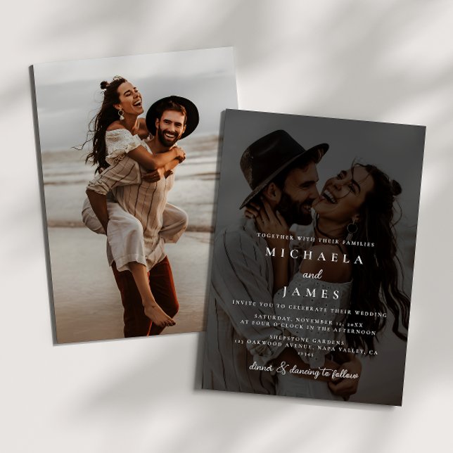 Modern Elegant Dark & Moody Simple Wedding Invitation (Creator Uploaded)