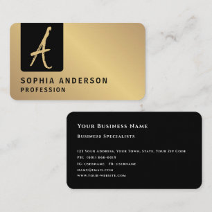 Modern Elegant Dark & Texture golden gold Business Card