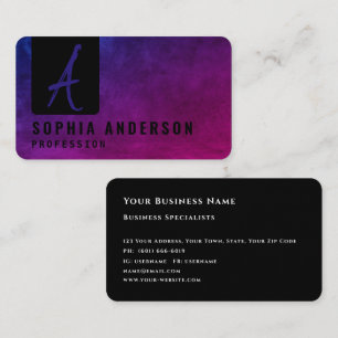 Modern Elegant Dark & Texture Purple Business Card