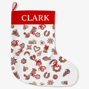 Modern Elegant Decorative Christmas Illustrations Large Christmas Stocking