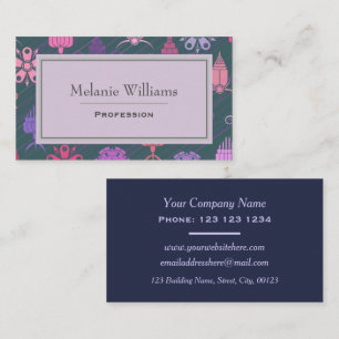 Modern Elegant Decorative Purple Pattern Business Card