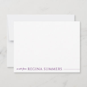 Modern Elegant Deep Purple Personalised Stationery Card