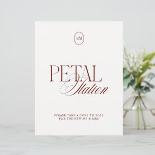 Modern Elegant Deep Terracotta Petal Station Sign