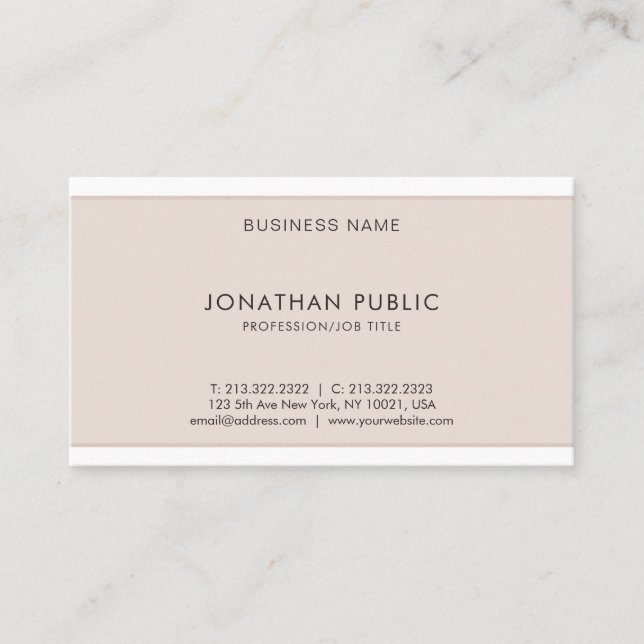 Modern Elegant Design Professional Cool Template Business Card (Front)