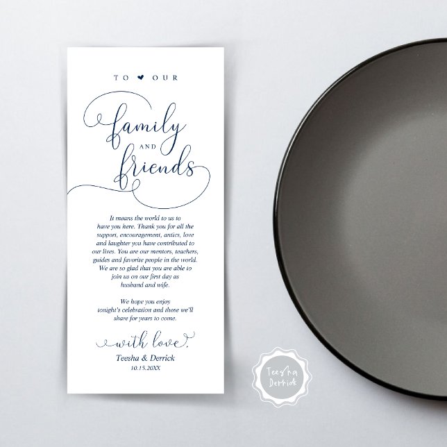 Modern Elegant Dinner Place Setting Thank You Card (Modern Elegant Wedding Dinner Place Setting Thank You Card, Plate Decor, in Elegant Black)