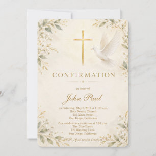 Modern Elegant Dove Confirmation Invitation