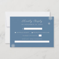 Modern Elegant Dusty Blue Silver Winter Wedding
