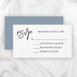 Modern Elegant Dusty Blue White RSVP Card<br><div class="desc">Modern Elegant Dusty Blue White RSVP Card.</div>