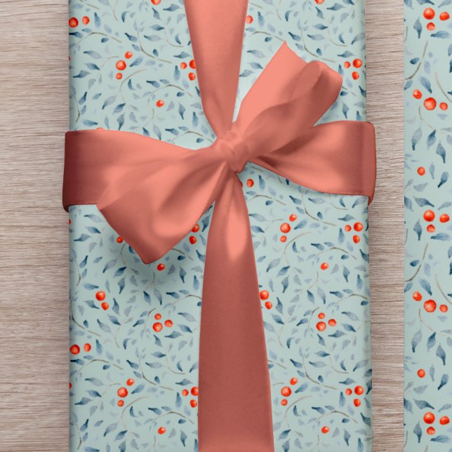 Modern elegant dusty orange Christmas packaging Satin Ribbon (The wrapping paper can be purchased separately - please see the collection)