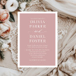 Modern Elegant Dusty Rose Minimalist Wedding Invitation<br><div class="desc">Invite your guests with this modern elegant dusty rose minimalist wedding invitation, designed with soft romantic tones and clean typography. The muted dusty rose background creates a timeless look that blends contemporary minimalism with elegant charm. Perfect for garden, vineyard, rustic chic, or romantic weddings, this design is fully customisable and...</div>