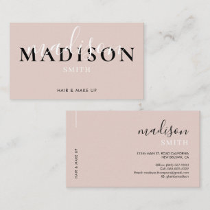 Modern Elegant Dusty Rose Pink Trendy Cursive Business Card