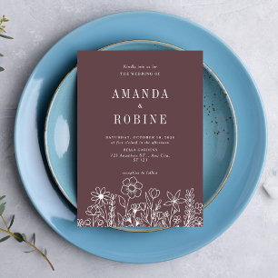 Modern Elegant Dusty Rose Wedding Invitation