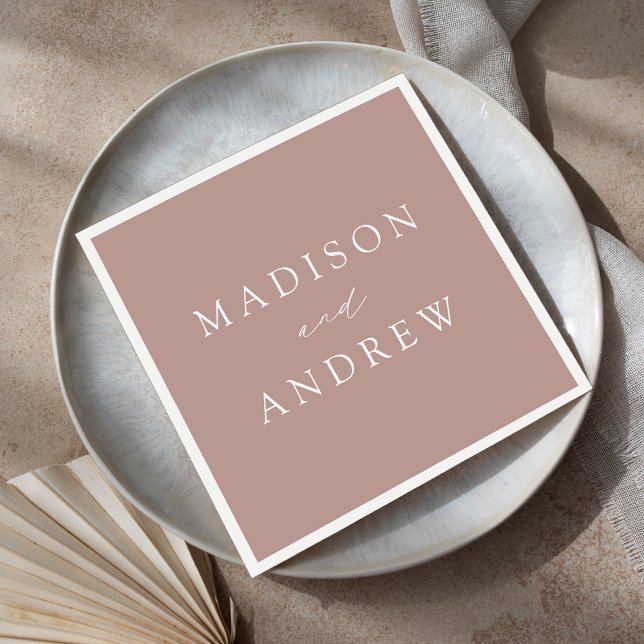 Modern Elegant Dusty Rose Wedding Napkin (Creator Uploaded)