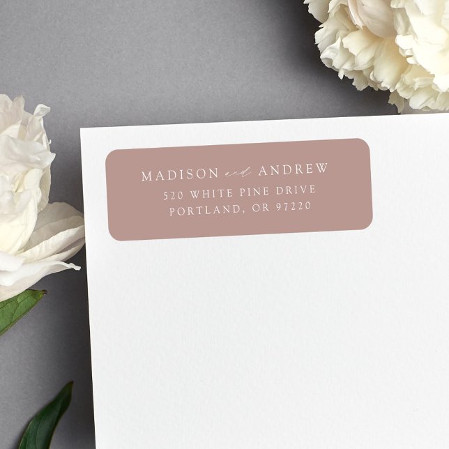 Modern Elegant Dusty Rose Wedding Return Address (Creator Uploaded)