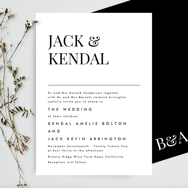 Modern Elegant | Editable Names Wedding Invitation (Creator Uploaded)