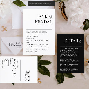 Modern Elegant   Editable Names Wedding Invitation