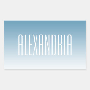 Modern Elegant Editable Text & Ombre Colour Rectangular Sticker