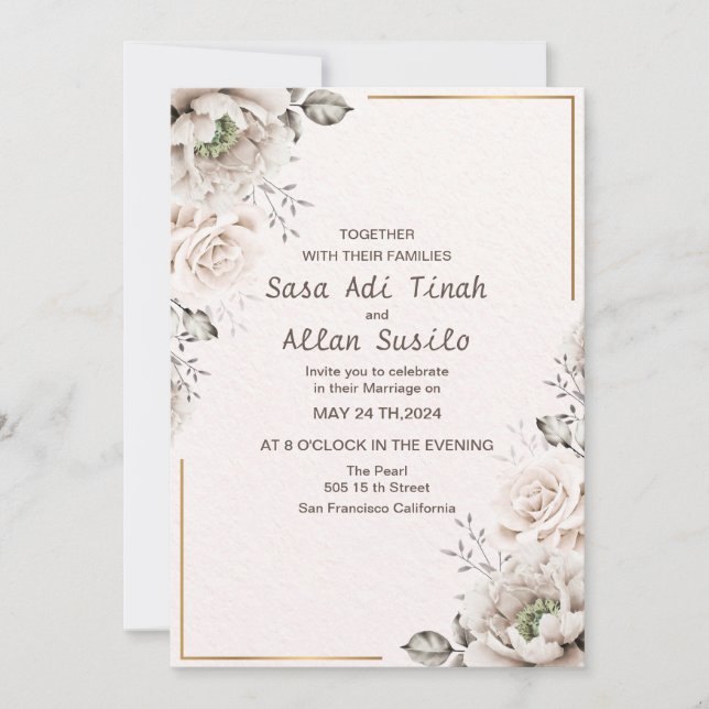 Modern Elegant | Editable  Wedding Invitation (Front)