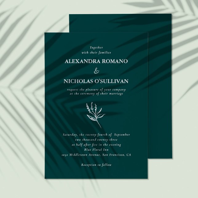 Modern Elegant Emerald Green Palette Wedding  Invitation (Creator Uploaded)