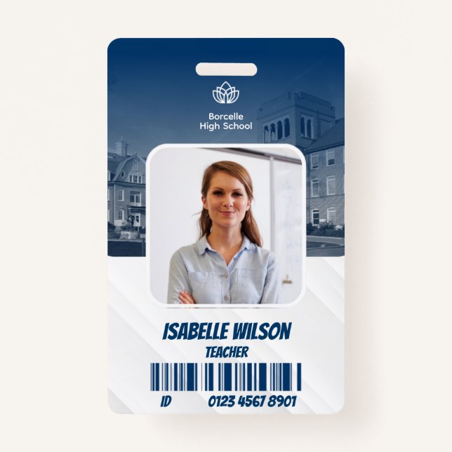 Modern Elegant Employee Photo ID name Badge (Front)