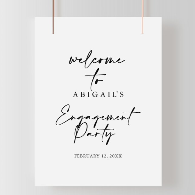 Modern Elegant Engagement Party Welcome  Poster (Creator Uploaded)