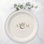 Modern, elegant eucalyptus ampersand wedding  paper plate<br><div class="desc">Modern,  elegant eucalyptus ampersand wedding design.
Just edit your product in a few minutes. You can change the font/size/colour and position using "further personalise".</div>