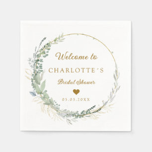 Modern, elegant eucalyptus bridal party Serviett Napkin