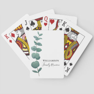 Modern Elegant Eucalyptus Family Reunion Playing Cards