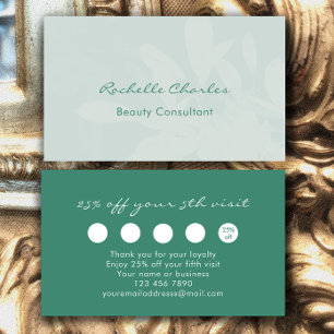 Modern Elegant Eucalyptus Green Beauty Consultant Loyalty Card