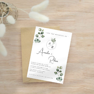 Modern Elegant Eucalyptus Wedding  Invitation