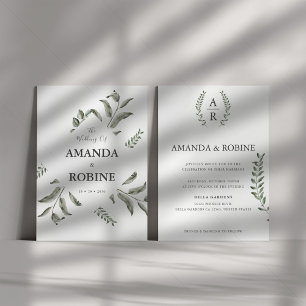 Modern Elegant Eucalyptus Wedding Invitation