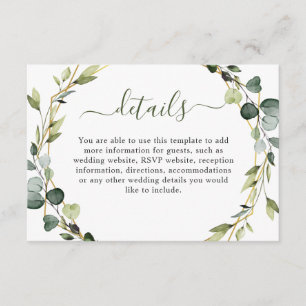 Modern Elegant Eucalyptus Wreath Frame Foliage Enclosure Card