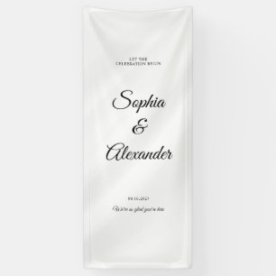 Modern Elegant Fabric Wedding Welcome Sign, Linen Banner