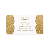 Modern Elegant Fake Glitter Custom Monogram