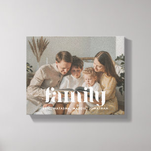 Modern Elegant Family Name & Photo Canvas Print