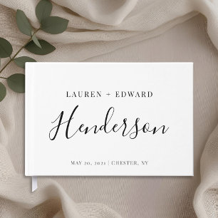 Modern Elegant Family Name Wedding Guest Book