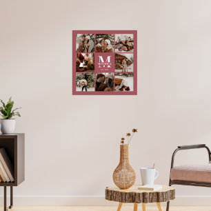 Modern Elegant Family Photo Collage Keepsake Poster