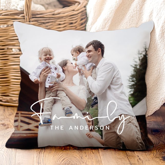 Modern Elegant Family Photo Cushion (Creator Uploaded)