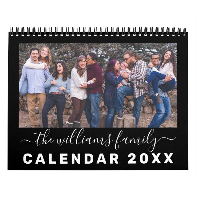 Modern & Elegant Family Quotes 12 Month Photo Calendar (Cover)