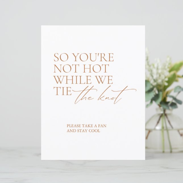 Modern Elegant Fan Favour Wedding Sign (Standing Front)
