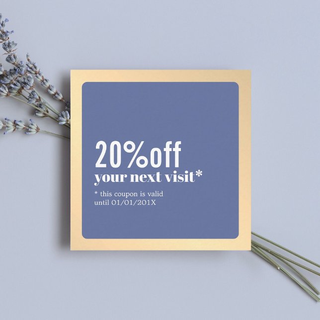 Modern Elegant Faux Gold Blue Coupon (Creator Uploaded)