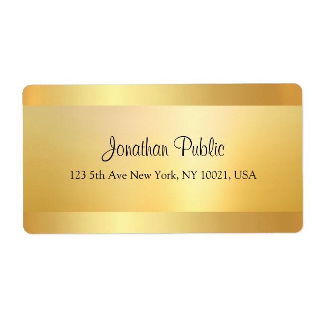 Modern Elegant Faux Gold Cool Script Template (Front)