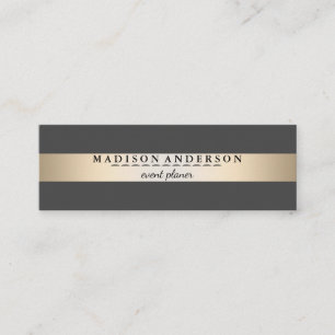 Modern Elegant Faux Gold Foil Striped Mini Busines Business Card
