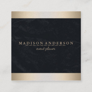 Modern Elegant Faux Gold Foil Striped Square Business Card