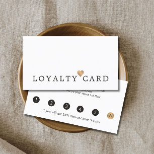 Modern Elegant Faux Gold Heart Beauty Loyalty Card