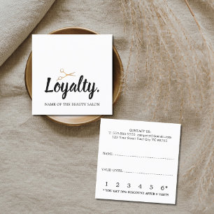 Modern Elegant Faux Gold Scissors Loyalty Card