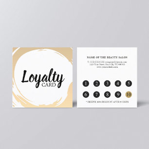 Modern Elegant Faux Gold White Beauty Salon  Loyalty Card