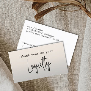 Modern Elegant Faux Metal Bold Salon Shop Loyalty Card