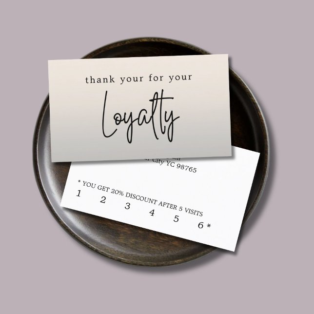 Modern Elegant Faux Metal Bold Salon Shop Loyalty Card (Creator Uploaded)